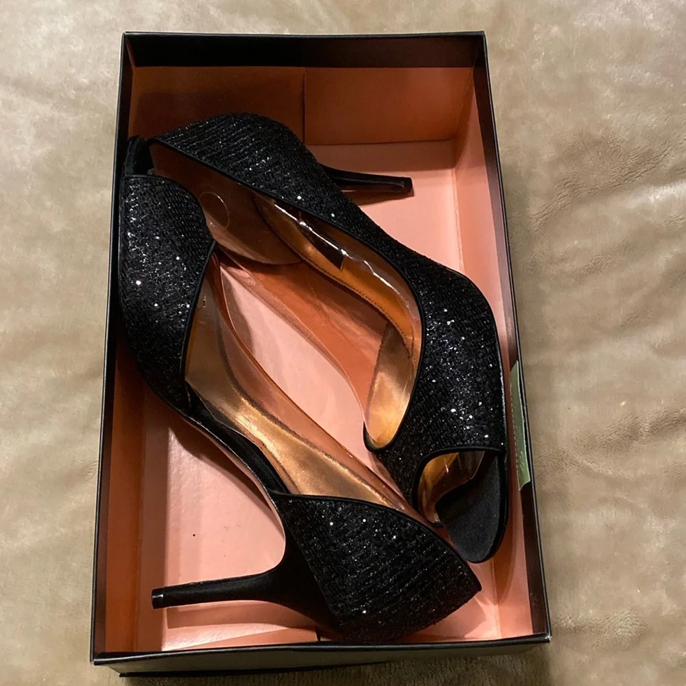 Nina Black Glitter Shoes New With Box - Picture 2 of 9